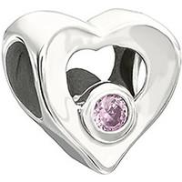 Chamilia Charm Heart Pink Cz Silver