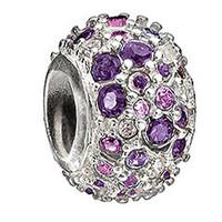Chamilia Charm Jeweled Kaleidoscope Purple Swarovski Silver