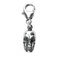 charm silver skull clip