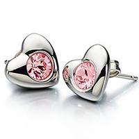 chamilia earrings radiant heart pink