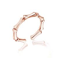chimento bamboo 18ct rose gold 001ct diamond ring
