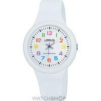 childrens lorus soft white silicone strap watch rrx43ex9