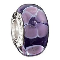 Chamilia Charm Lavender Petals Murano Glass
