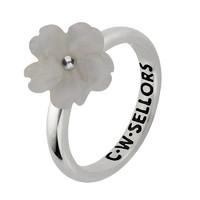 chalcedony ring tuberose gypsophila silver