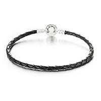 chamilia bracelets leather braided black