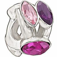 Chamilia Charm Splendid Marquis Pink And Purple Crystal Silver
