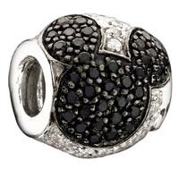 chamilia charm disney jewelled mickey black clear cz