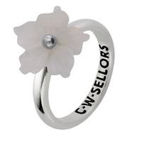 chalcedony ring tuberose carnation silver