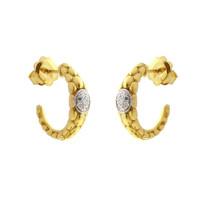 chimento stretch 18ct yellow gold 014ct diamond hoop earrings