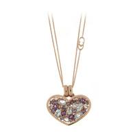Chimento Amore 18ct Rose Gold Multi Stone Heart Necklace D