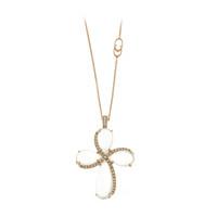 chimento signum 18ct rose gold 017ct diamond oval necklace d