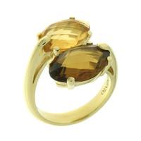 Chimento Marquise 18ct Yellow Gold Quartz Twist Ring D