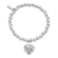 ChloBo Ladies Iconic Ball Filigree Heart Bracelet SBSB050