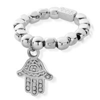 ChloBo Silver Chunky Hamsa Hand Ring Standard Size SRCHU2607