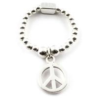 ChloBo Silver Mini Peace Symbol Ring SRM2107