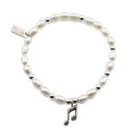 ChloBo Mini Freshwater Pearl Music Note Bracelet SBPMIN919