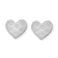 ChloBo Silver Multi Flower Heart Earrings SEST181