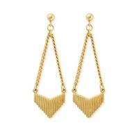 ChloBo Ladies Gold Plated Arrow Head Dropper Earrings GEEAR898