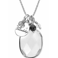 Chrysalis Silver Daylily Clear Oval Pendant CRNM38SILV19-40