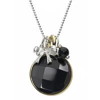 chrysalis silver gold plated jet black necklet crnm39silv14 40