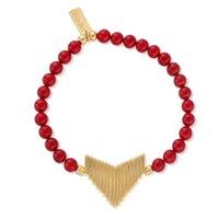 chlobo gold plated large red coral arrow bracelet gbrbc906