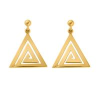 ChloBo Gold Plated Aztec Triangle Dropper Earrings GEEAR964