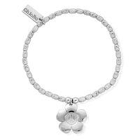 chlobo silver sparkle peace flower bracelet sbsr139