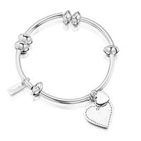 ChloBo Iconic Tube Disc Oblong Heart Charm Bracelet SBND019024