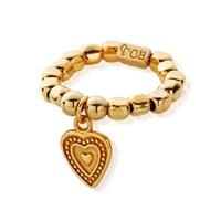 ChloBo Gold Plated Chunky Heart Ring Standard Size GRCHU2037