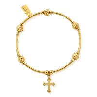 chlobo gold plated mini noodle ball cross bracelet gbmnspb515