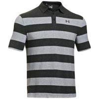 Charged Cotton Stripe Polo Carbon/Gray