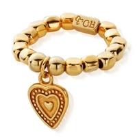 ChloBo Gold Plated Chunky Heart Ring GOLDCHUNKRINGHEARTSTD