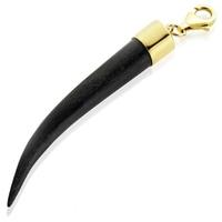 chlobo lucky 13 gold plated black tusk pendant charm goldpetuskb