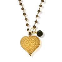 ChloBo Gold Plated Smoky Quartz Fancy Heart Pendant GCROSA30951008