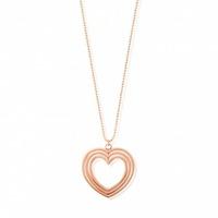 ChloBo Rose Gold Plated Three Heart Pendant and Chain RNDC2075