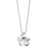 chlobo ladies diamond cut peace flower necklace scdc05139