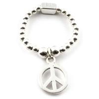 ChloBo Silver Mini Peace Symbol Ring RSMCST3