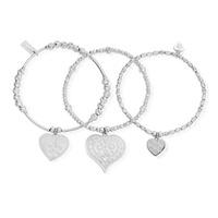 ChloBo Love Always Wins 3 Heart Bracelets SBSTA3H