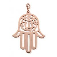 ChloBo Silver Rose Gold Plated Large Hamsa Pendant RP613