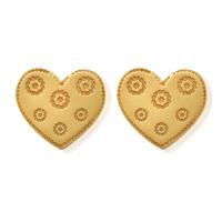 chlobo gold plated multi flower heart earrings gest182