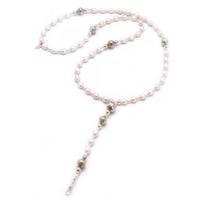 ChloBo Silver White Freshwater Pearl Rosary Beads RPOL1