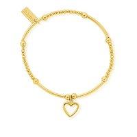 Chlobo Gold Plated Cute Mini Small Open Heart Bracelet