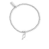 chlobo silver cute mini music note bracelet