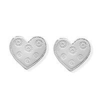 Chlobo Silver Multi Flower Heart Earrings