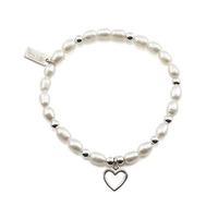 Chlobo Cute Pearl Open Heart Bracelet