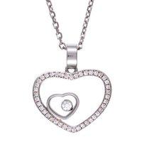 Chopard 18ct White Gold and Diamond Double Heart Necklace
