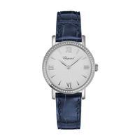 chopard classic 18ct white gold and leather watch