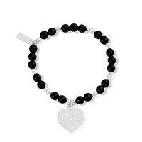 chlobo gypsy dreamer silver and black heart bracelet