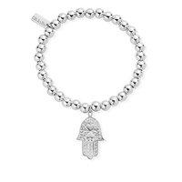 ChloBo Small Ball Silver Hamsa Hand Love Bracelet