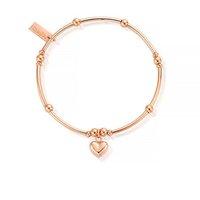 Chlobo Cute Rose Gold Plated Puffed Heart Charm Bracelet